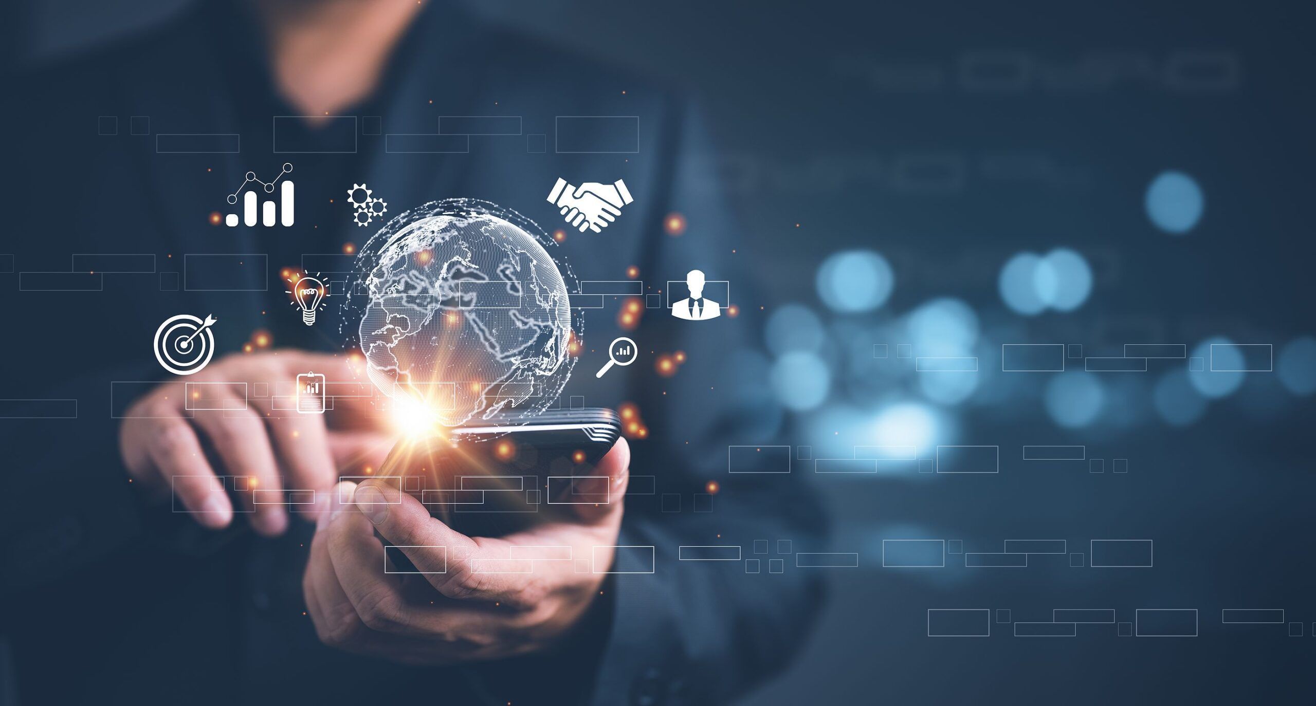 Teléfono inteligente con una visualización de conectividad global